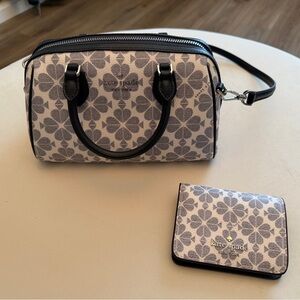 Kate Spade Blue and White Handbag and Wallet